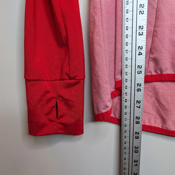 Ohio State Buckeye Red White Logo Fitted Lightweight Sweater Jacket Women Medium - Picture 6 of 8